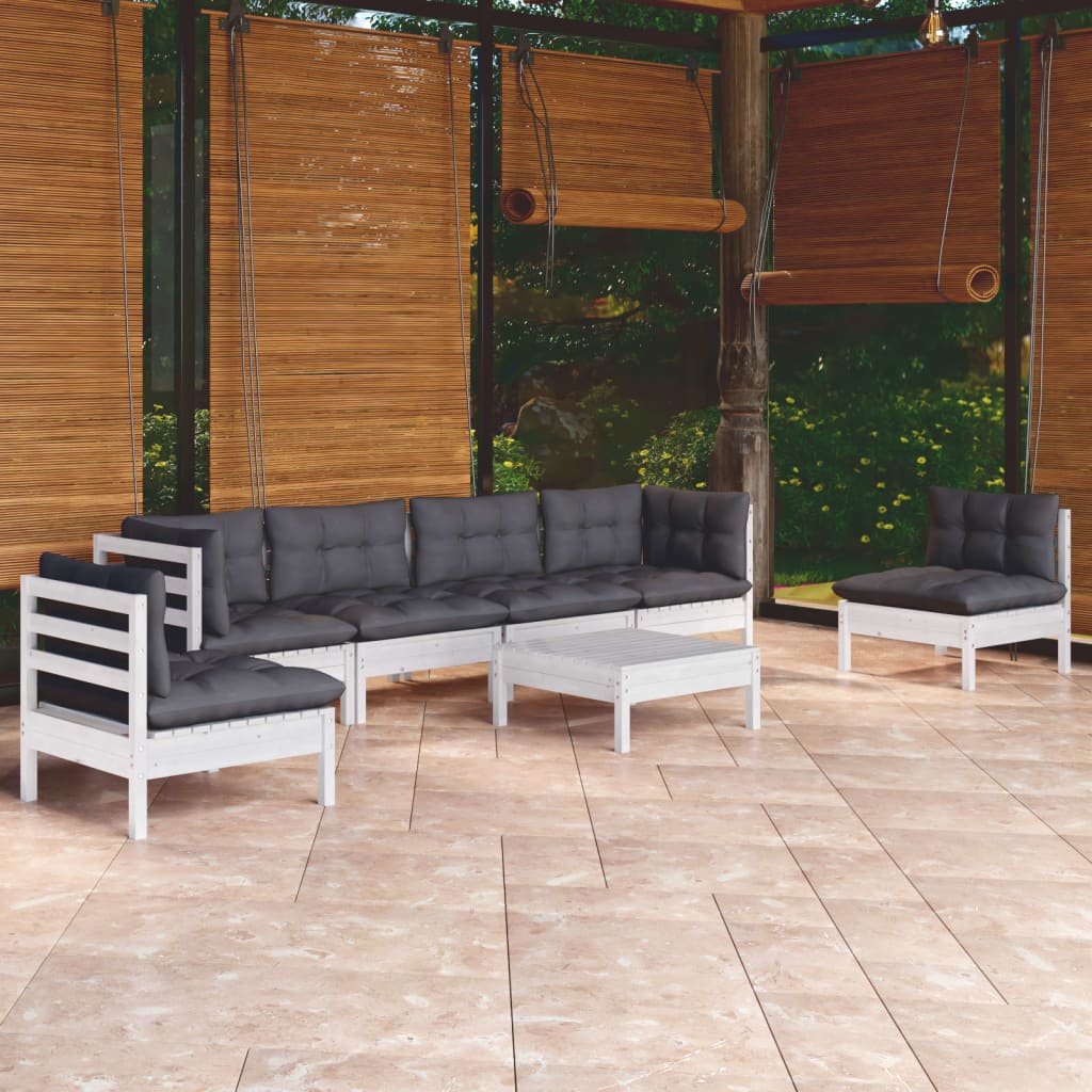 7-delige Loungeset met kussens massief grenenhout is nu te koop bij PeponiXL, paradijselijk wonen!