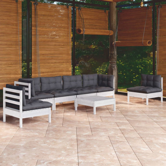 7-delige Loungeset met kussens massief grenenhout is nu te koop bij PeponiXL, paradijselijk wonen!