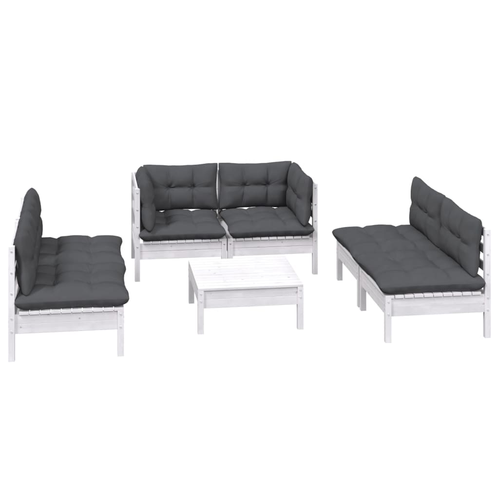 7-delige Loungeset met kussens massief grenenhout is nu te koop bij PeponiXL, paradijselijk wonen!