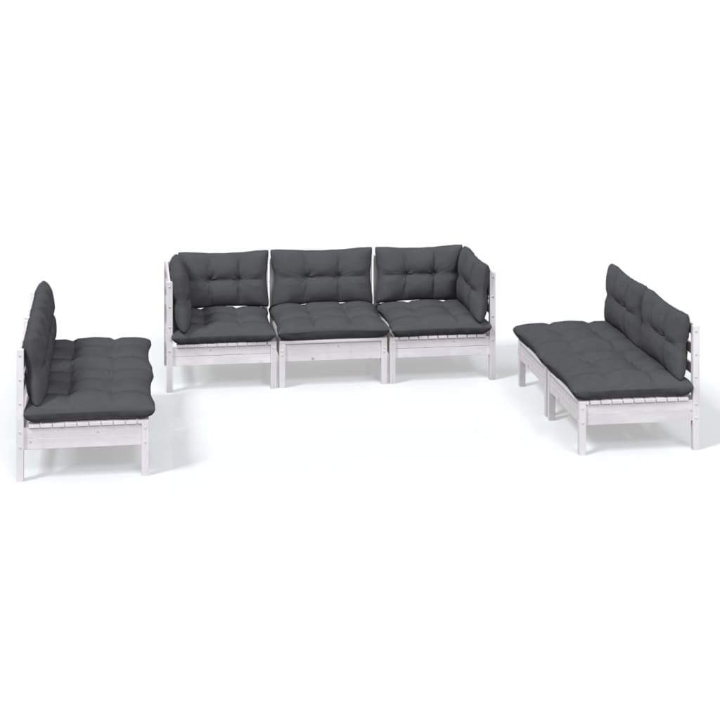 7-delige Loungeset met kussens massief grenenhout is nu te koop bij PeponiXL, paradijselijk wonen!