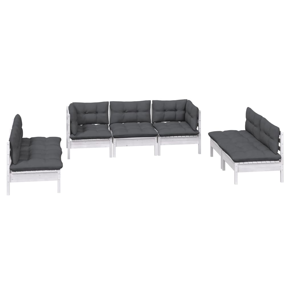 7-delige Loungeset met kussens massief grenenhout is nu te koop bij PeponiXL, paradijselijk wonen!