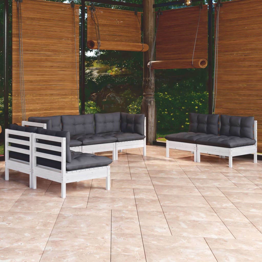 7-delige Loungeset met kussens massief grenenhout is nu te koop bij PeponiXL, paradijselijk wonen!