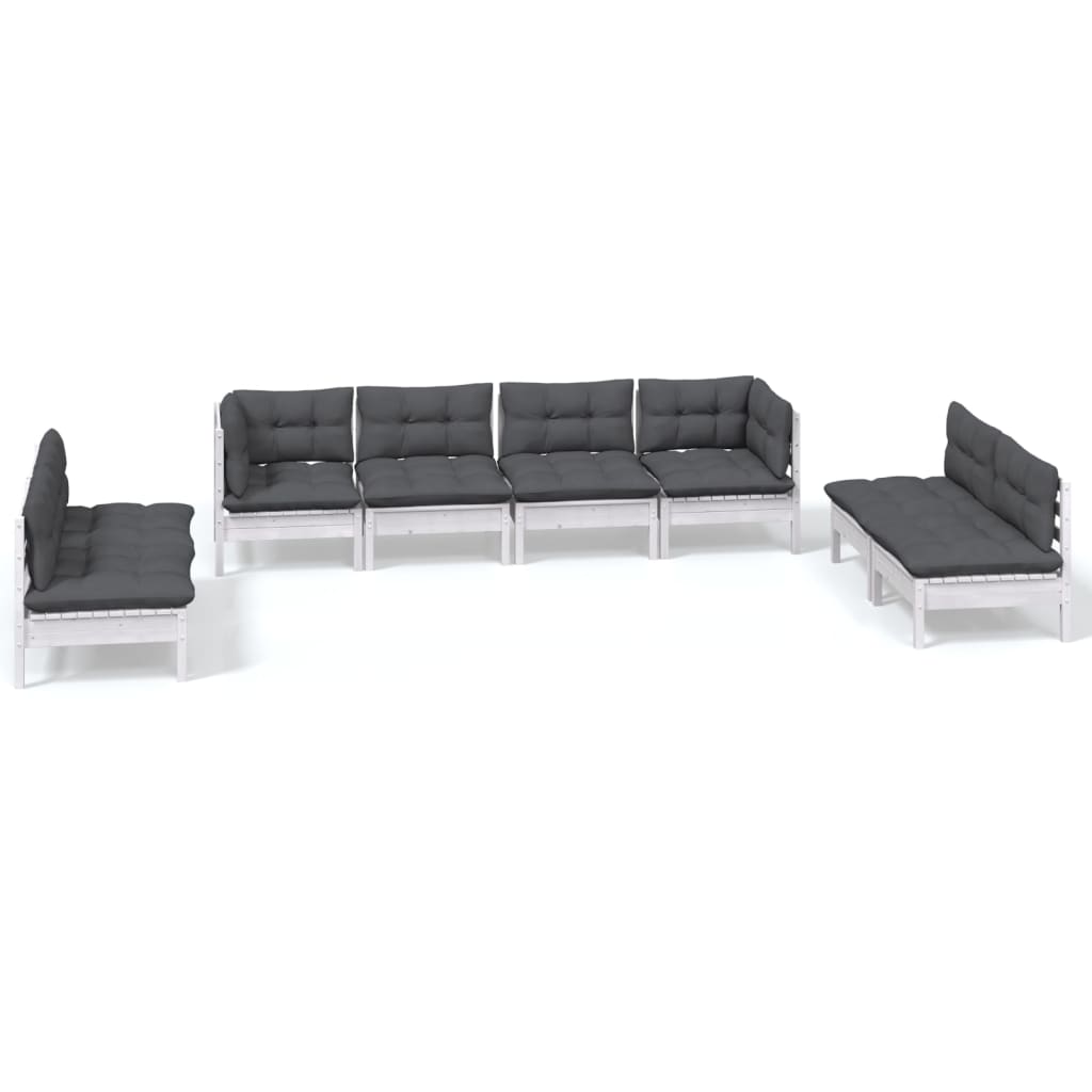 8-delige Loungeset met kussens massief grenenhout is nu te koop bij PeponiXL, paradijselijk wonen!
