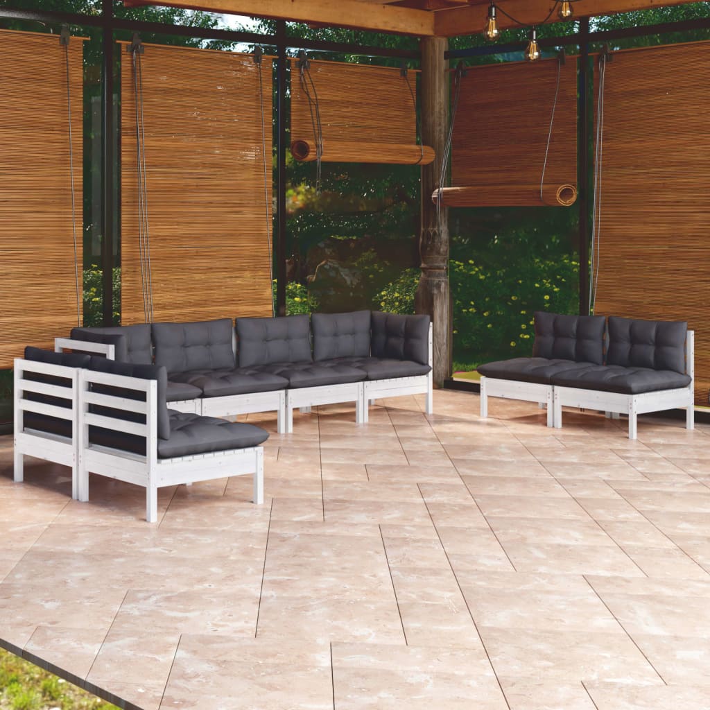 8-delige Loungeset met kussens massief grenenhout is nu te koop bij PeponiXL, paradijselijk wonen!