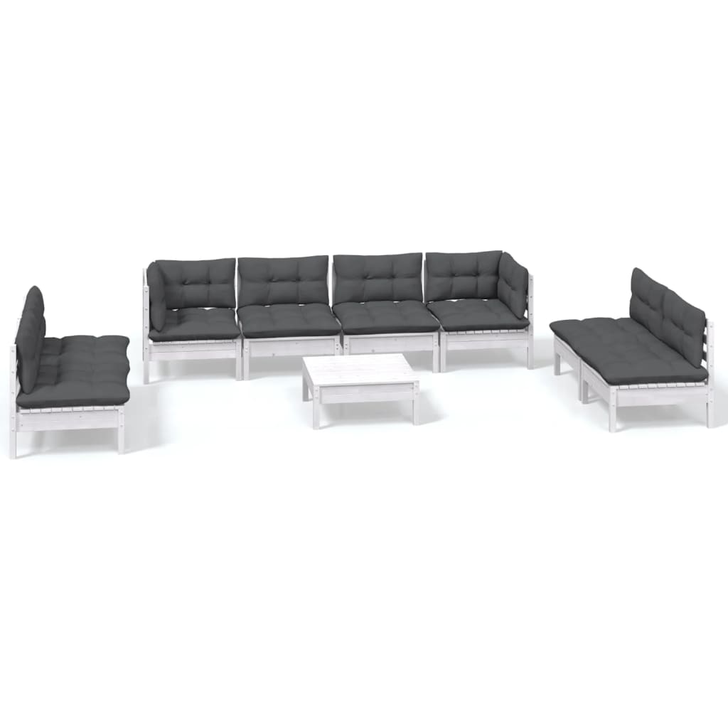 9-delige Loungeset met kussens massief grenenhout is nu te koop bij PeponiXL, paradijselijk wonen!