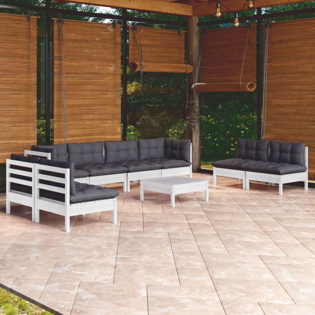 9-delige Loungeset met kussens massief grenenhout is nu te koop bij PeponiXL, paradijselijk wonen!