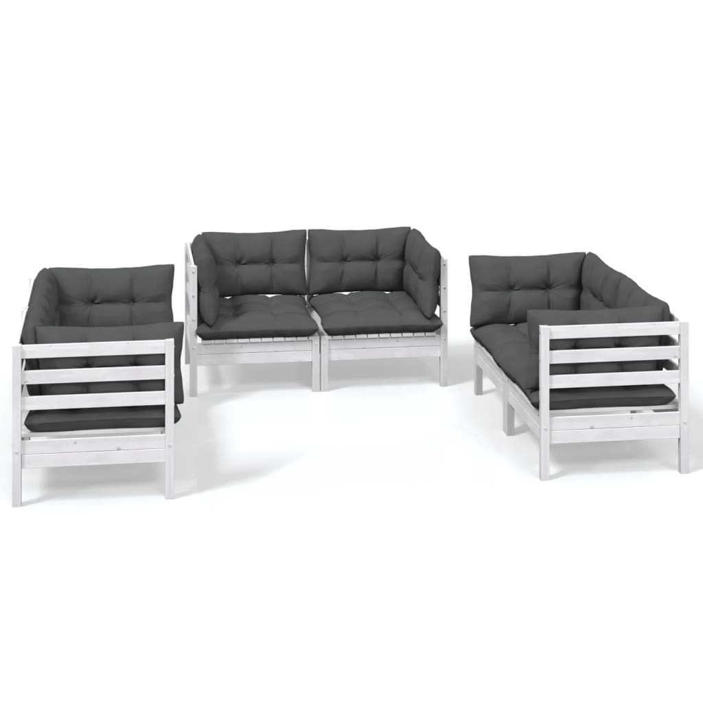 6-delige Loungeset met kussens massief grenenhout is nu te koop bij PeponiXL, paradijselijk wonen!