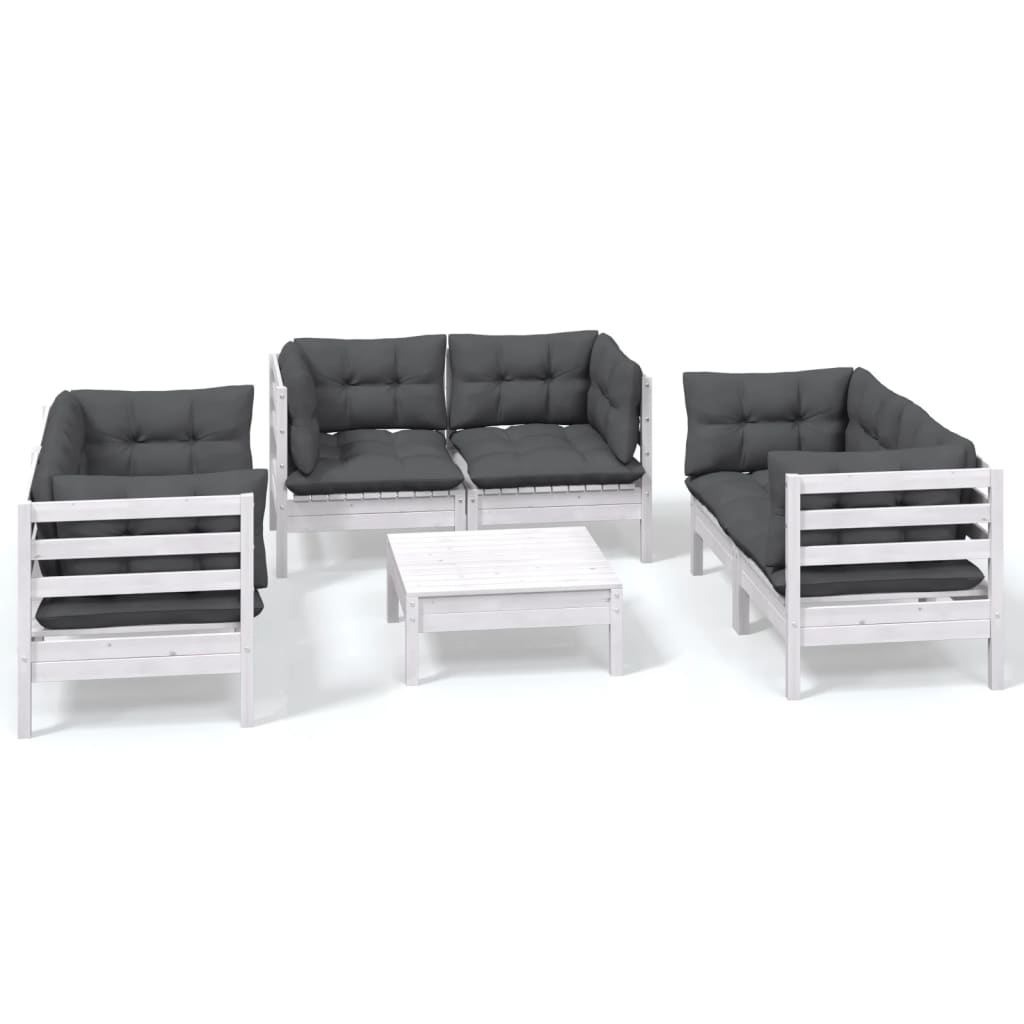 7-delige Loungeset met kussens massief grenenhout is nu te koop bij PeponiXL, paradijselijk wonen!