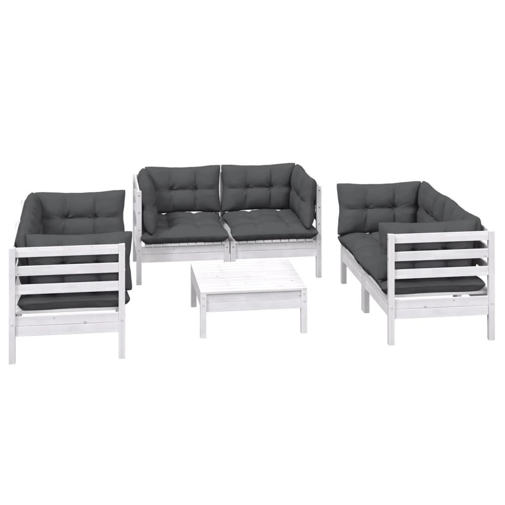 7-delige Loungeset met kussens massief grenenhout is nu te koop bij PeponiXL, paradijselijk wonen!