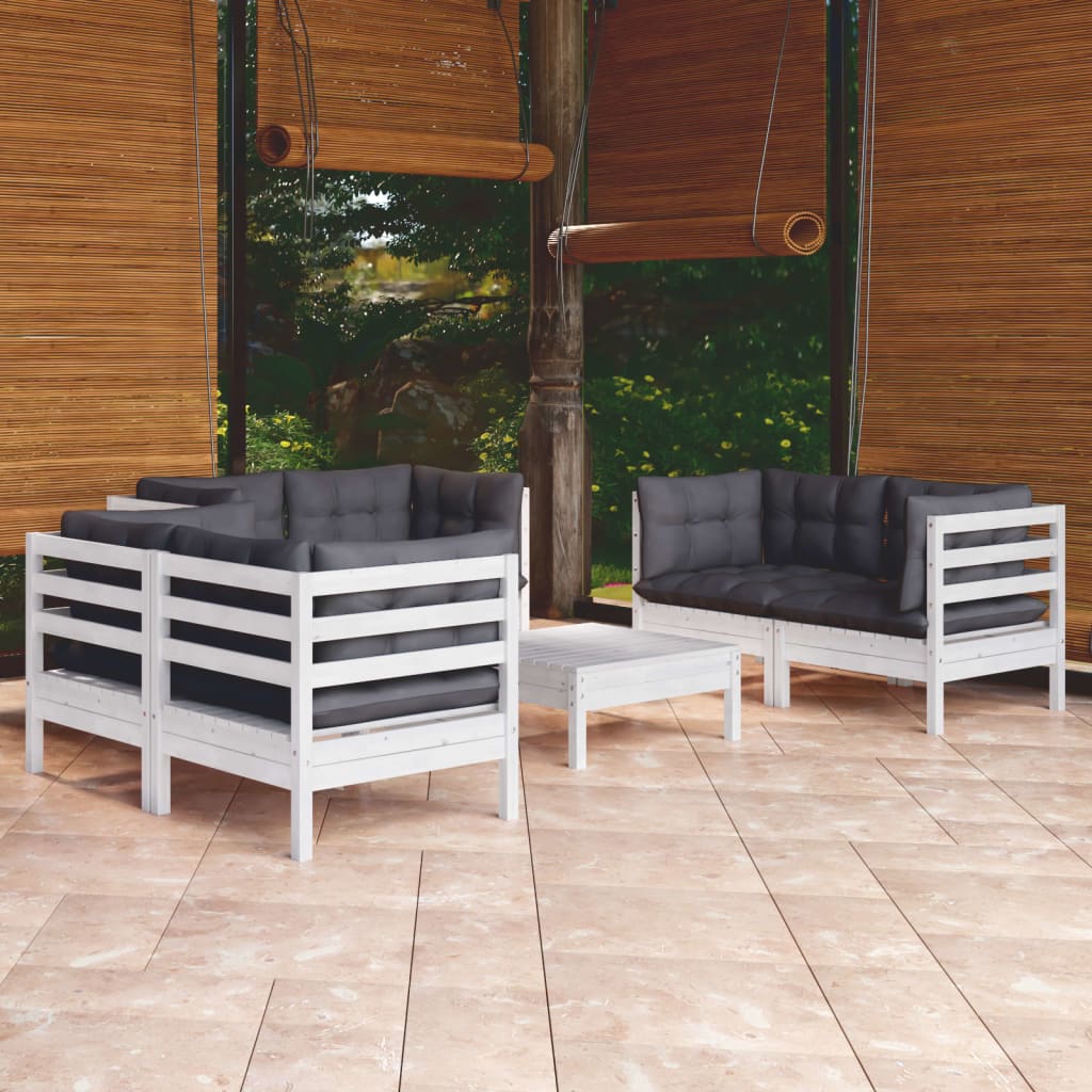 7-delige Loungeset met kussens massief grenenhout is nu te koop bij PeponiXL, paradijselijk wonen!