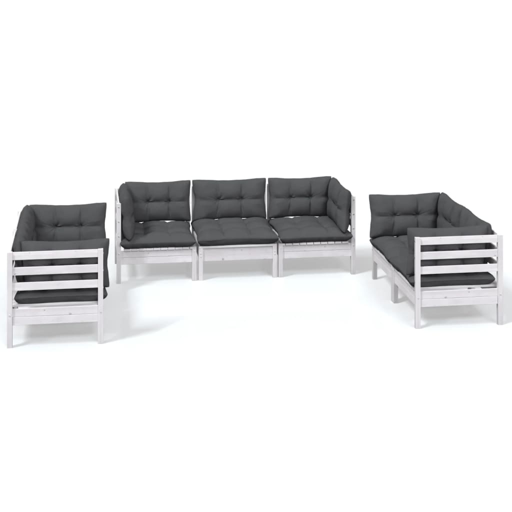 7-delige Loungeset met kussens massief grenenhout is nu te koop bij PeponiXL, paradijselijk wonen!