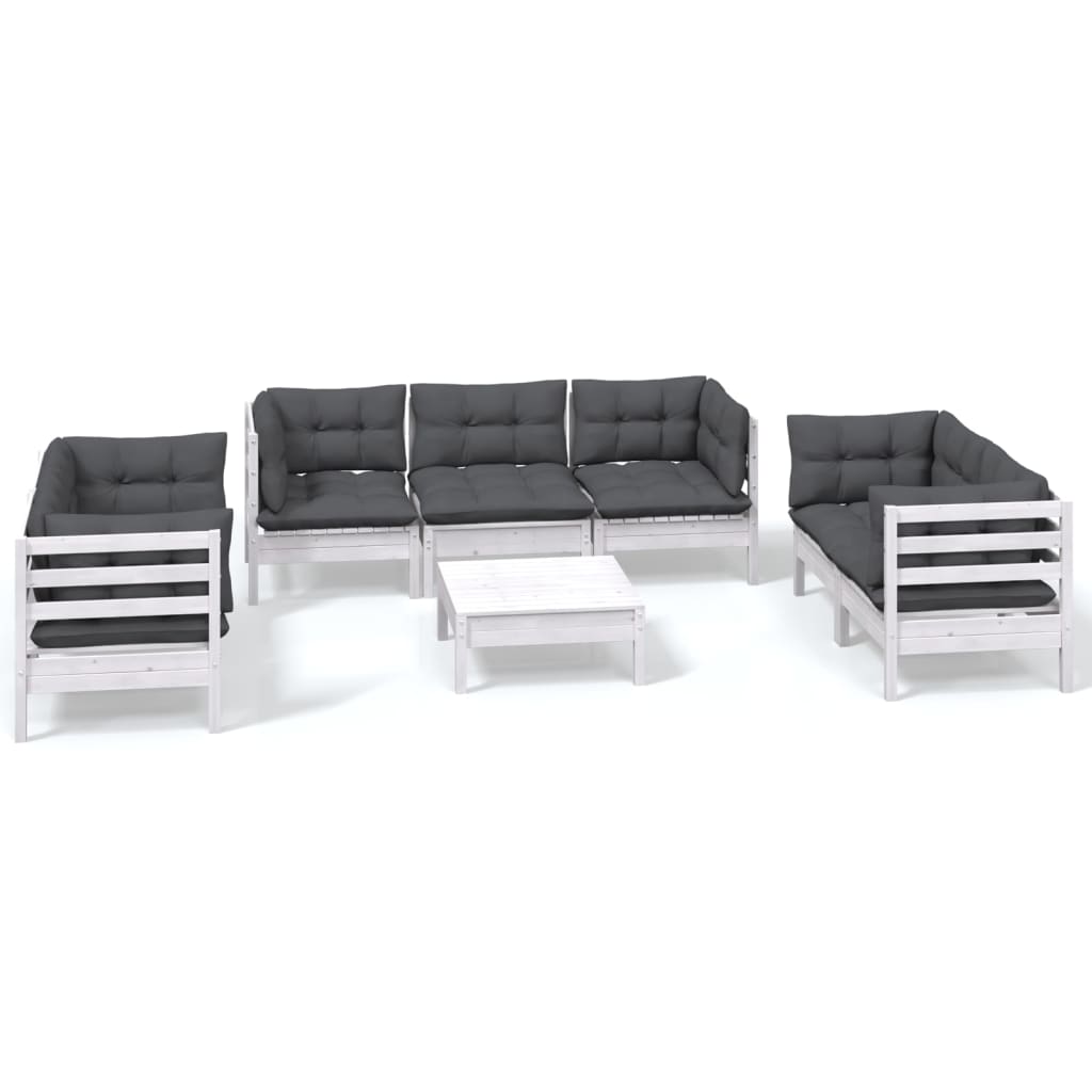 8-delige Loungeset met kussens massief grenenhout is nu te koop bij PeponiXL, paradijselijk wonen!