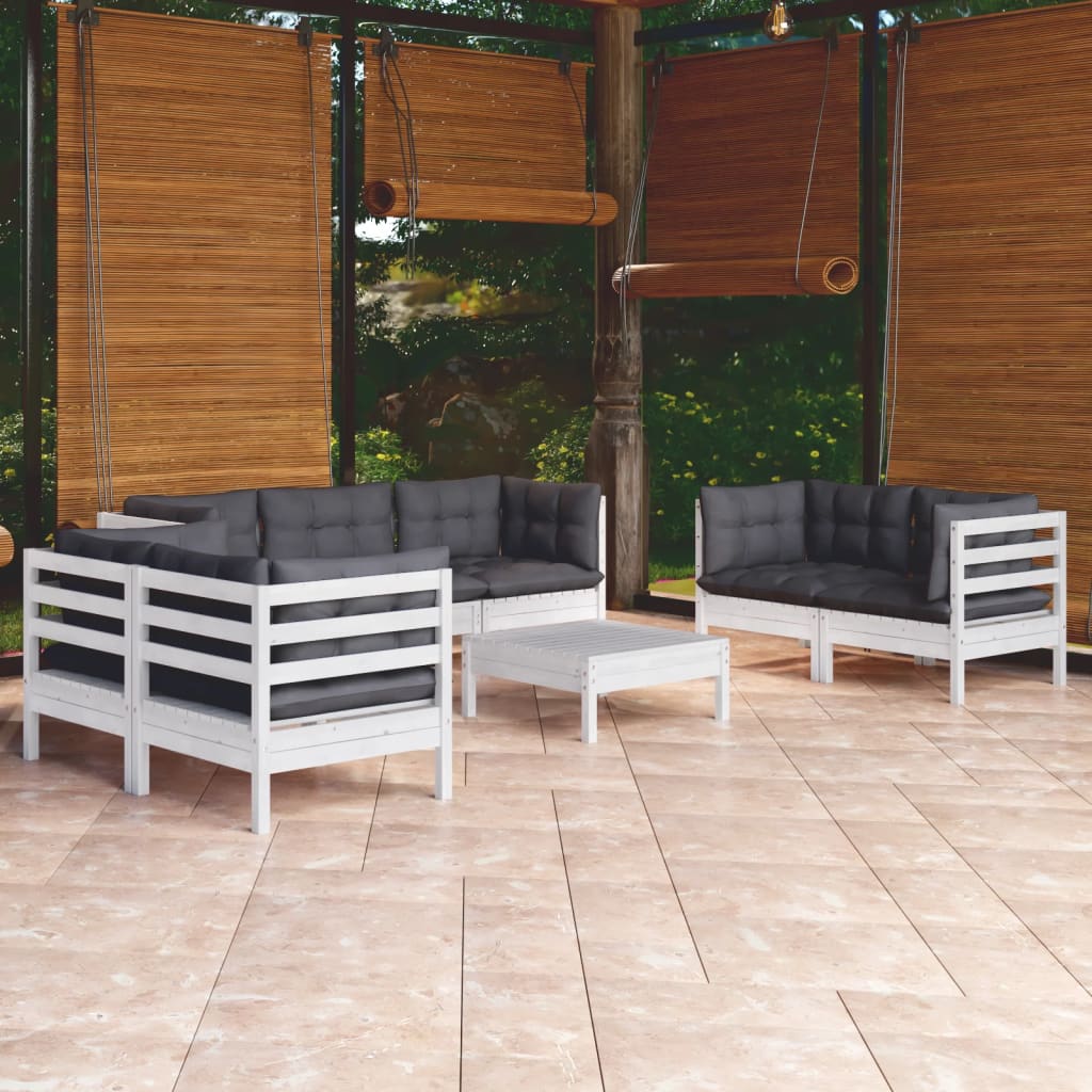 8-delige Loungeset met kussens massief grenenhout is nu te koop bij PeponiXL, paradijselijk wonen!