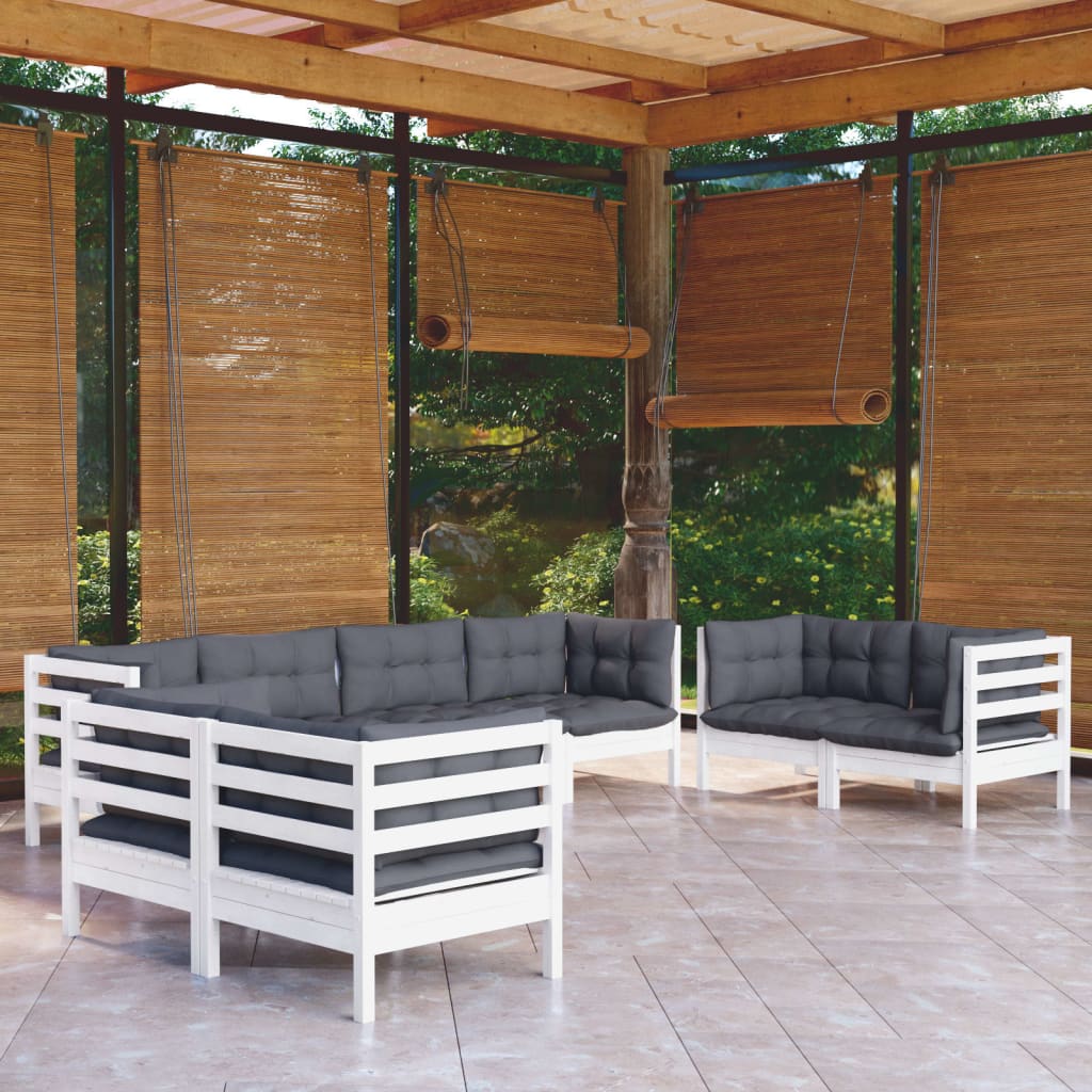 8-delige Loungeset met kussens massief grenenhout is nu te koop bij PeponiXL, paradijselijk wonen!