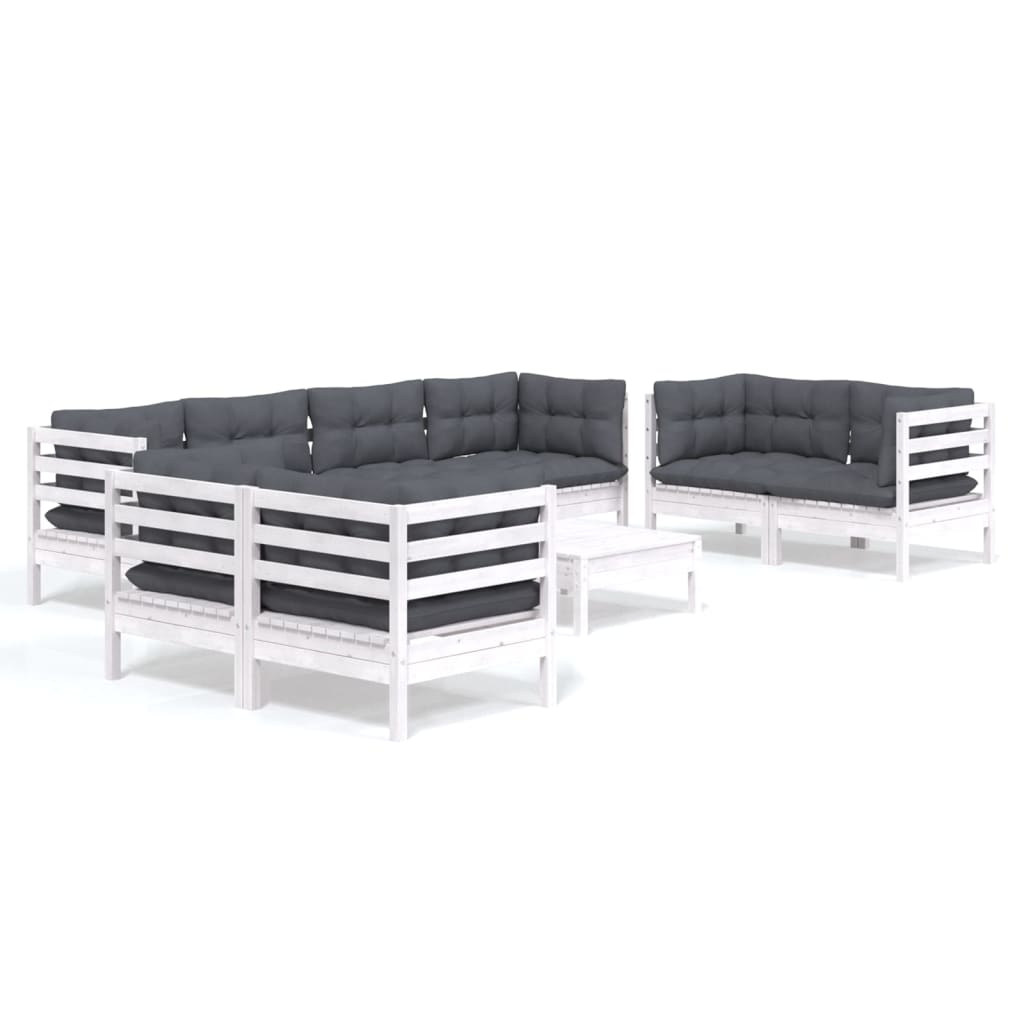 9-delige Loungeset met kussens massief grenenhout is nu te koop bij PeponiXL, paradijselijk wonen!