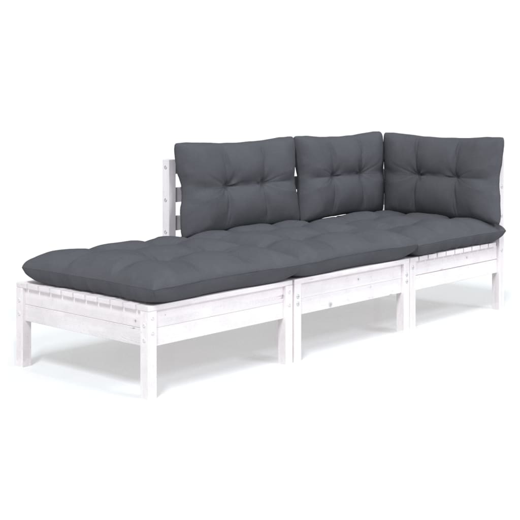 3-delige Loungeset met kussens massief grenenhout is nu te koop bij PeponiXL, paradijselijk wonen!