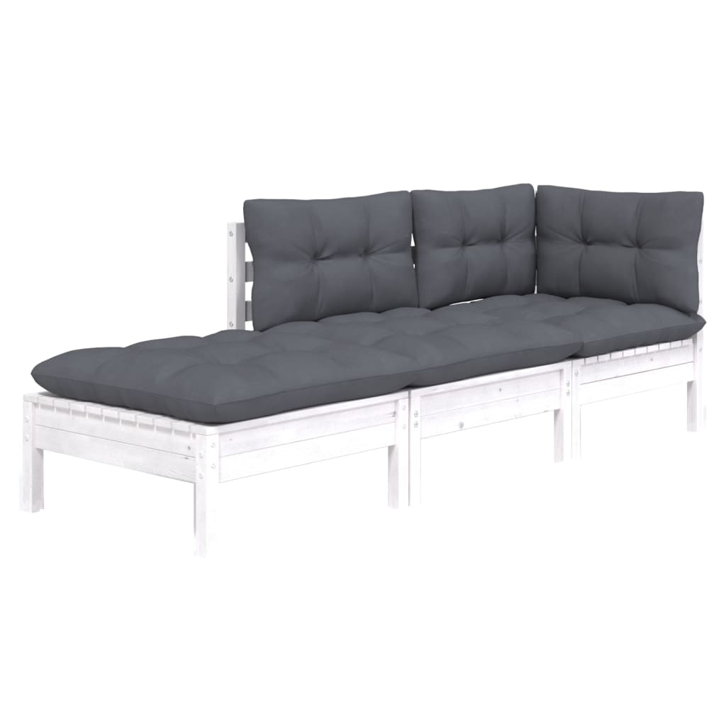 3-delige Loungeset met kussens massief grenenhout is nu te koop bij PeponiXL, paradijselijk wonen!
