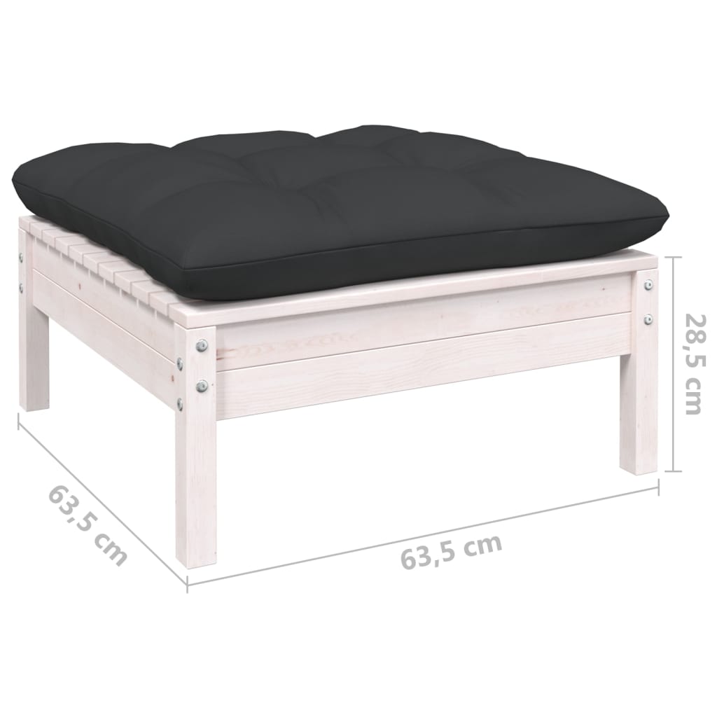 10-delige Loungeset met kussens massief grenenhout wit is nu te koop bij PeponiXL, paradijselijk wonen!