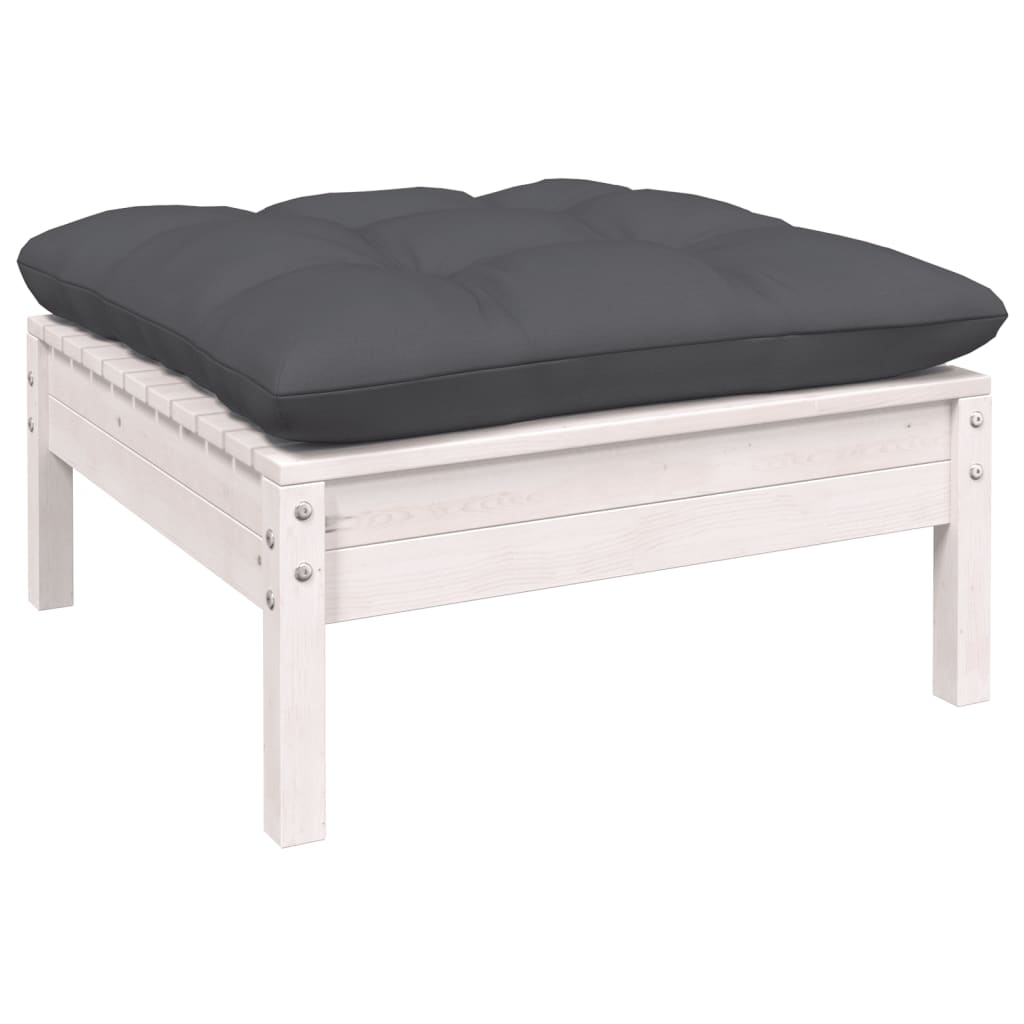 9-delige Loungeset met kussens grenenhout wit is nu te koop bij PeponiXL, paradijselijk wonen!