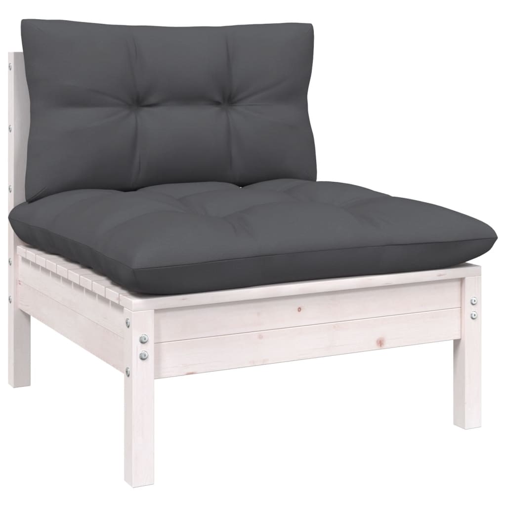 10-delige Loungeset met kussens grenenhout wit is nu te koop bij PeponiXL, paradijselijk wonen!