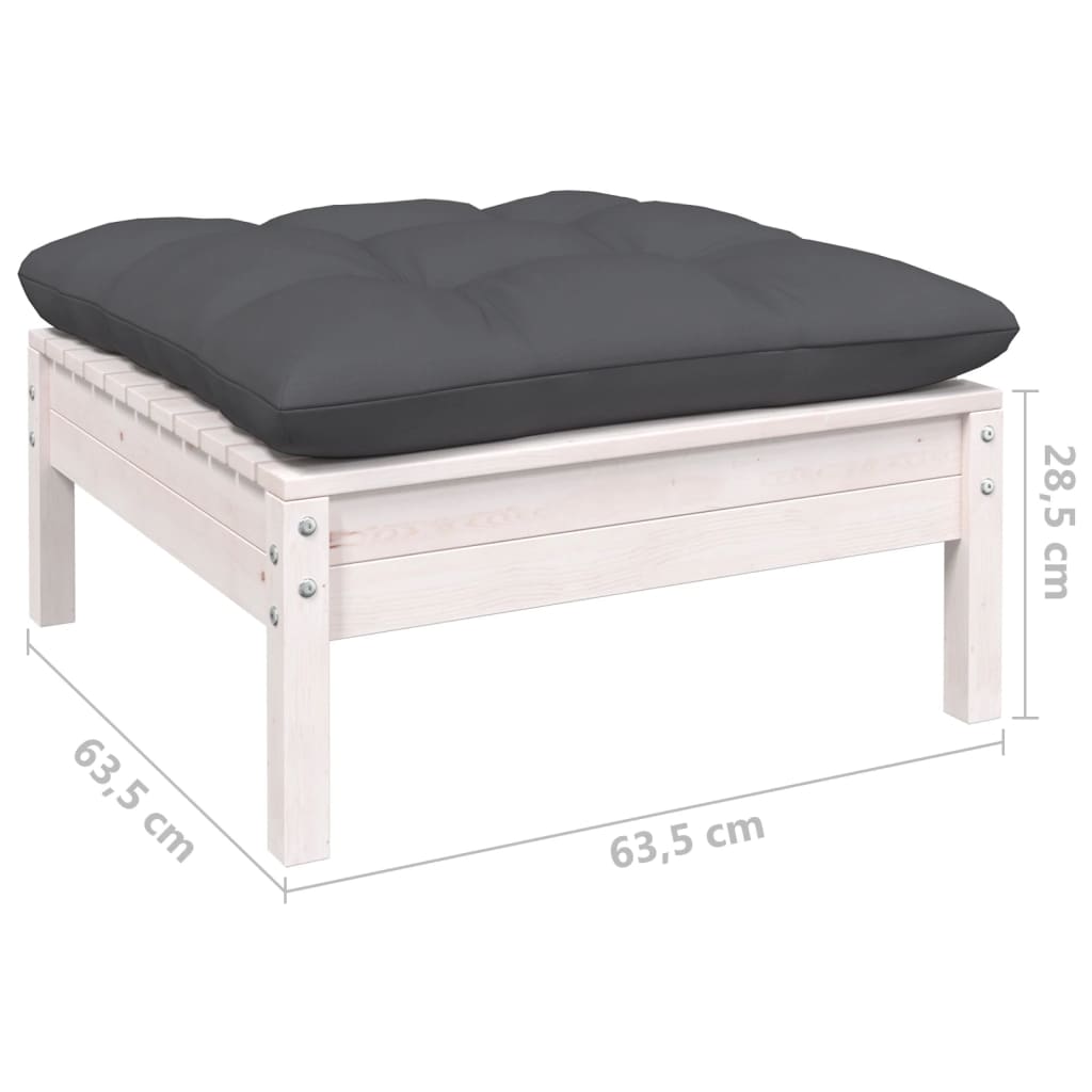 8-delige Loungeset met kussens grenenhout wit is nu te koop bij PeponiXL, paradijselijk wonen!