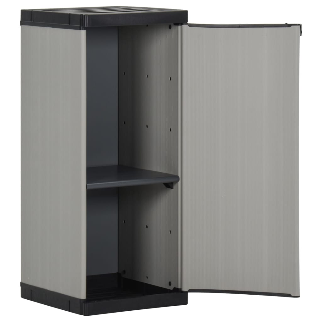 Tuinkast met 1 schap 35x40x85 cm grijs en zwart is nu te koop bij PeponiXL, paradijselijk wonen!