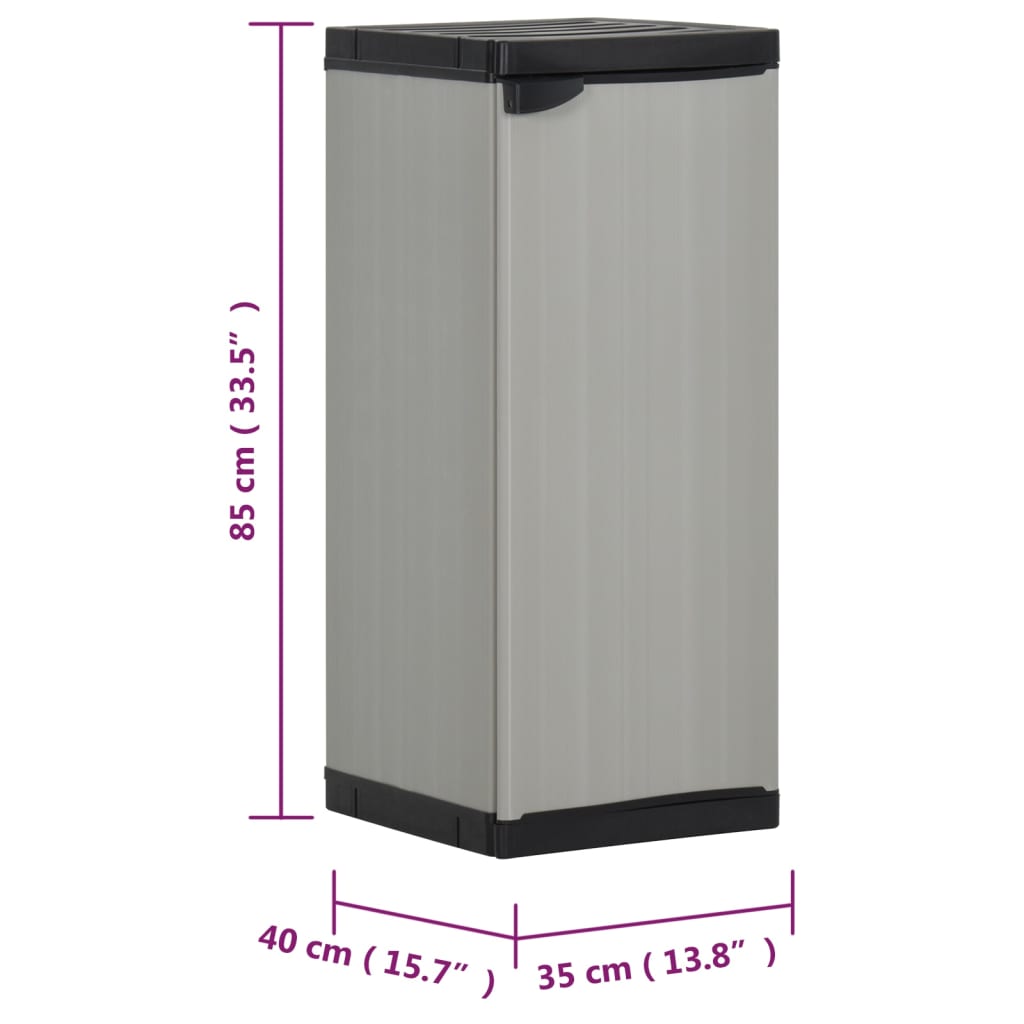 Tuinkast met 1 schap 35x40x85 cm grijs en zwart is nu te koop bij PeponiXL, paradijselijk wonen!