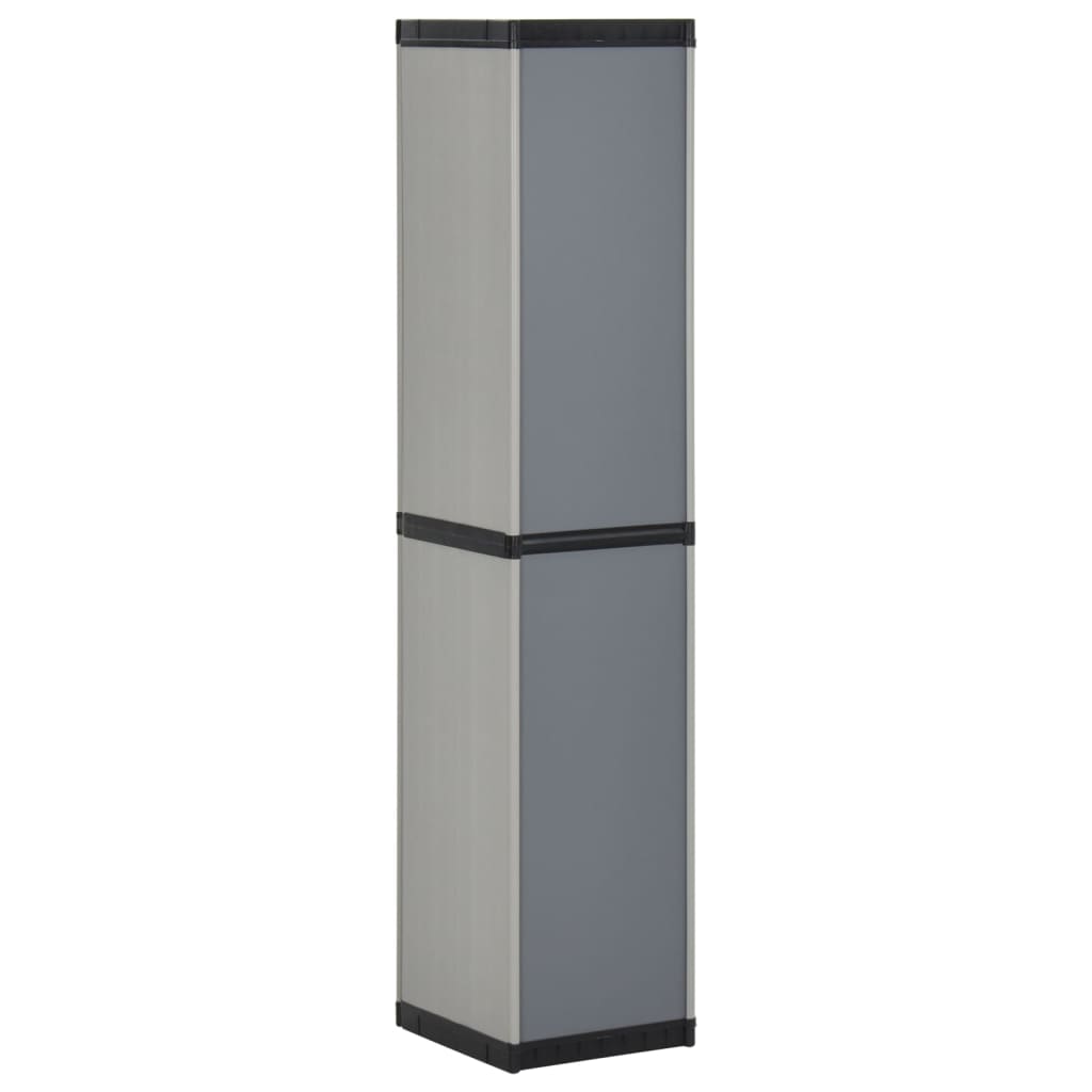 Tuinkast met 3 schappen 34x40x168 cm grijs en zwart is nu te koop bij PeponiXL, paradijselijk wonen!
