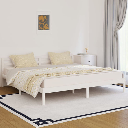 Bedframe massief grenenhout wit 200x200 cm is nu te koop bij PeponiXL, paradijselijk wonen!