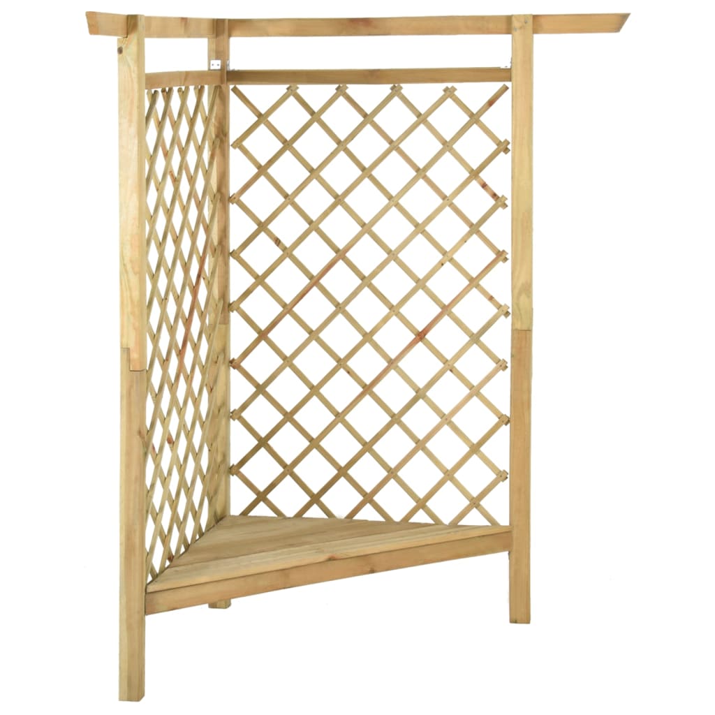 Hoekpergola met bank 166x81x174 cm geïmpregneerd grenenhout is nu te koop bij PeponiXL, paradijselijk wonen!