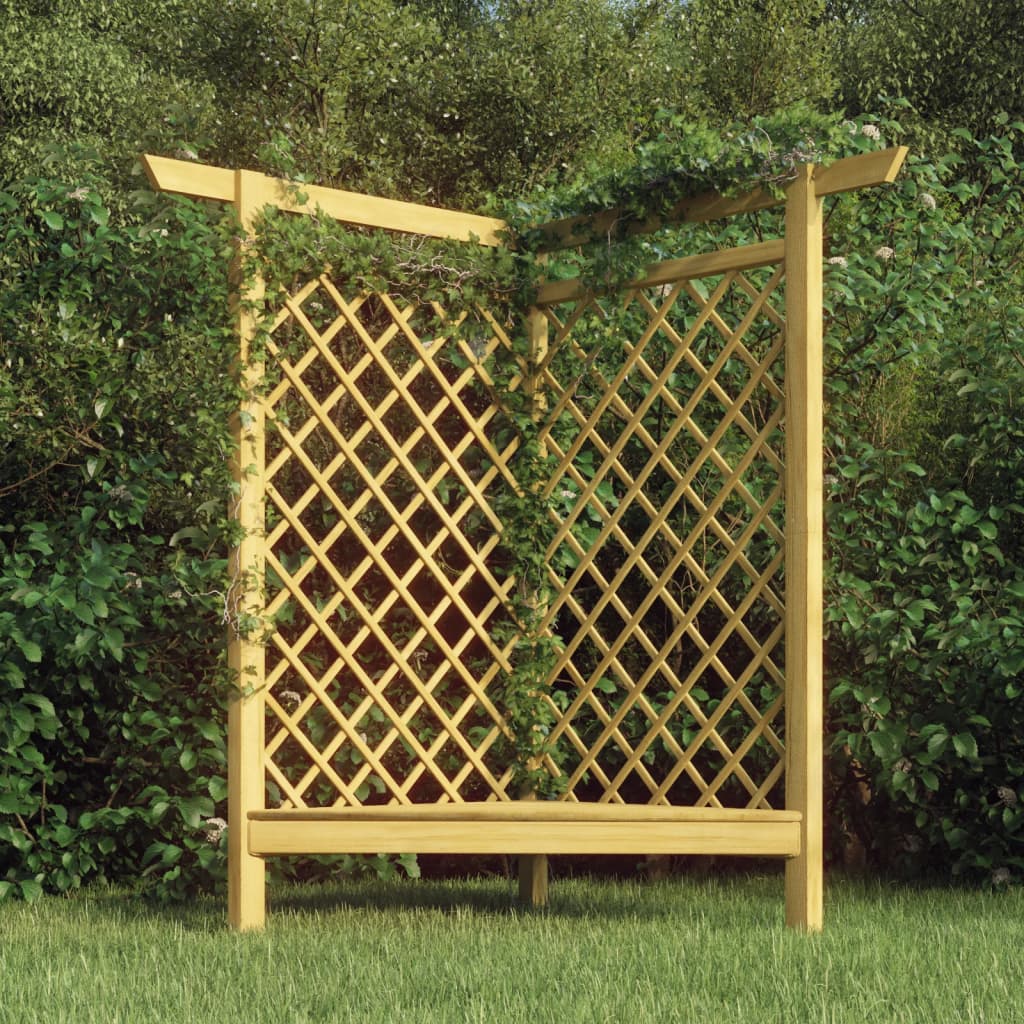 Hoekpergola met bank 166x81x174 cm geïmpregneerd grenenhout is nu te koop bij PeponiXL, paradijselijk wonen!