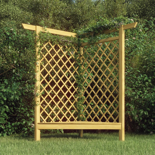 Hoekpergola met bank 166x81x174 cm geïmpregneerd grenenhout is nu te koop bij PeponiXL, paradijselijk wonen!