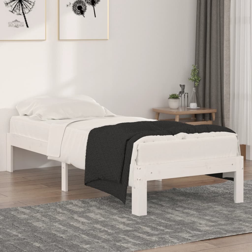 Bedframe massief hout wit 75x190 cm is nu te koop bij PeponiXL, paradijselijk wonen!