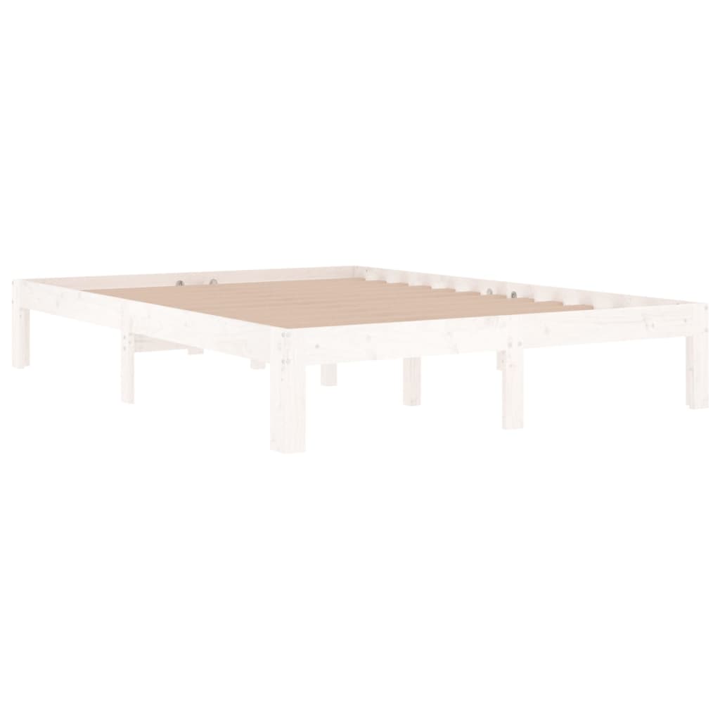 Bedframe massief hout wit 135x190 cm is nu te koop bij PeponiXL, paradijselijk wonen!