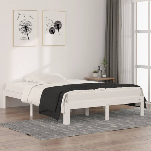 Bedframe massief hout wit 135x190 cm is nu te koop bij PeponiXL, paradijselijk wonen!