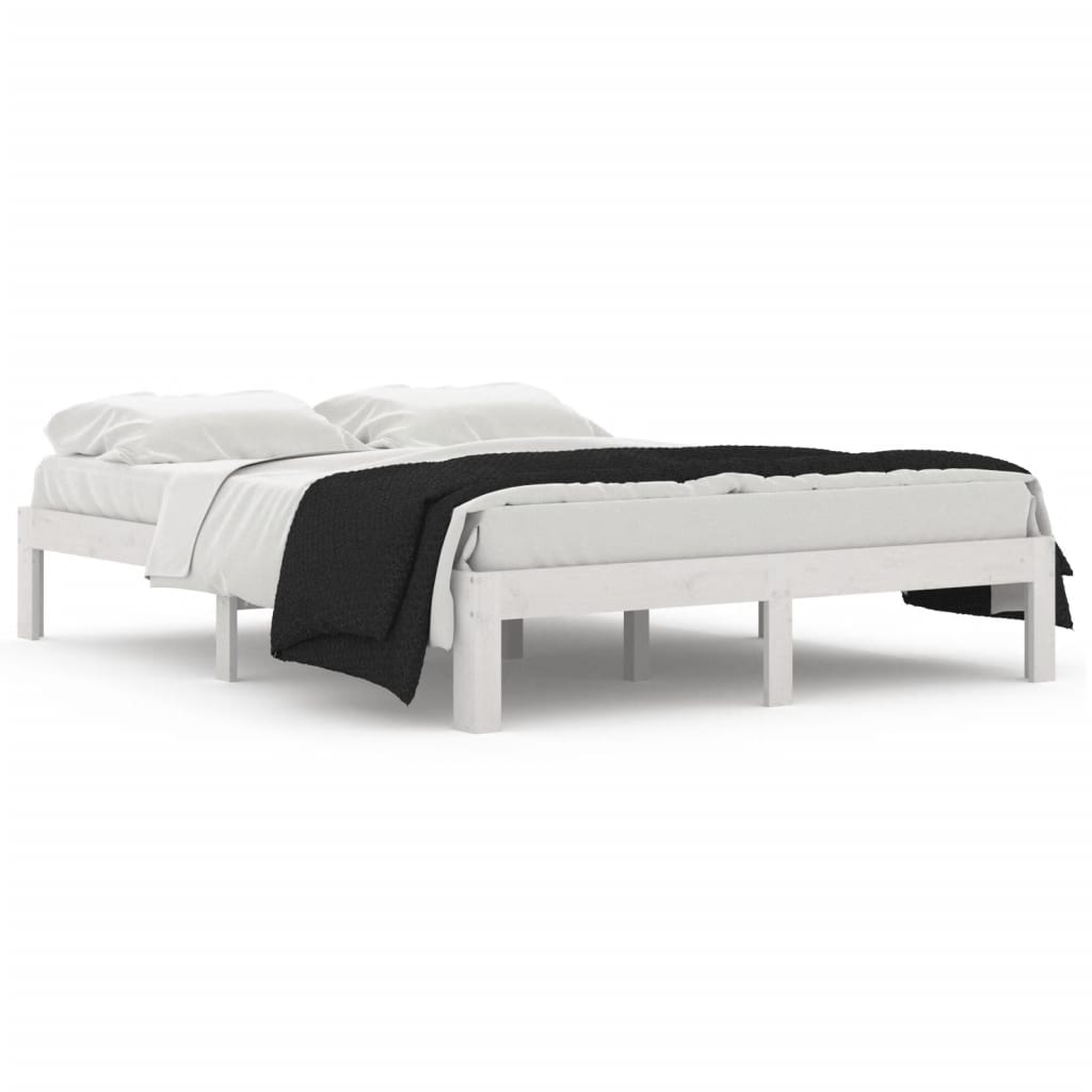 Bedframe massief grenenhout wit 140x190 cm is nu te koop bij PeponiXL, paradijselijk wonen!