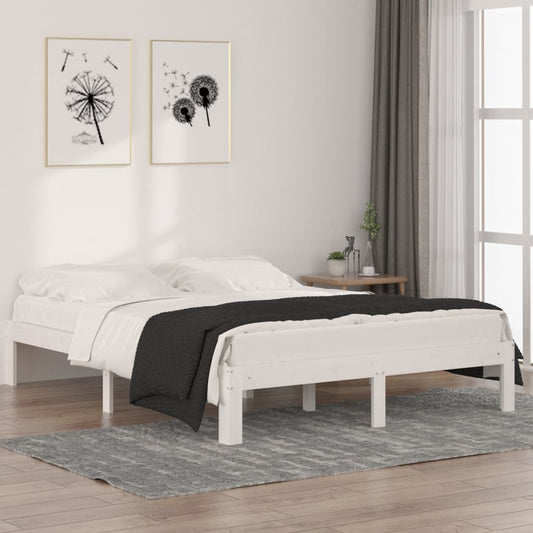 Bedframe massief grenenhout wit 140x190 cm is nu te koop bij PeponiXL, paradijselijk wonen!