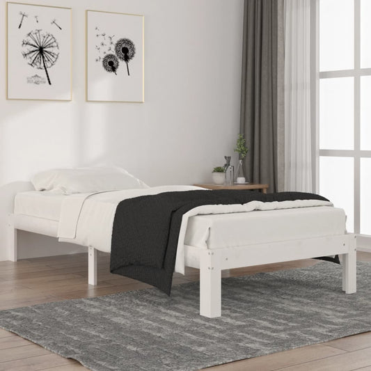 Bedframe massief grenenhout wit 90x200 cm is nu te koop bij PeponiXL, paradijselijk wonen!