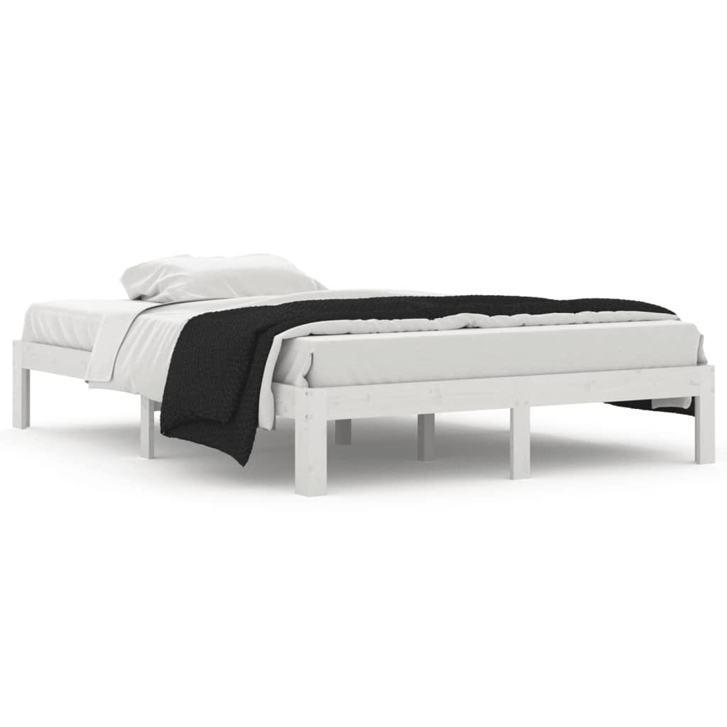 Bedframe massief grenenhout wit 140x200 cm is nu te koop bij PeponiXL, paradijselijk wonen!