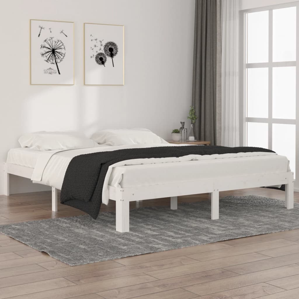 Bedframe massief grenenhout wit 160x200 cm is nu te koop bij PeponiXL, paradijselijk wonen!