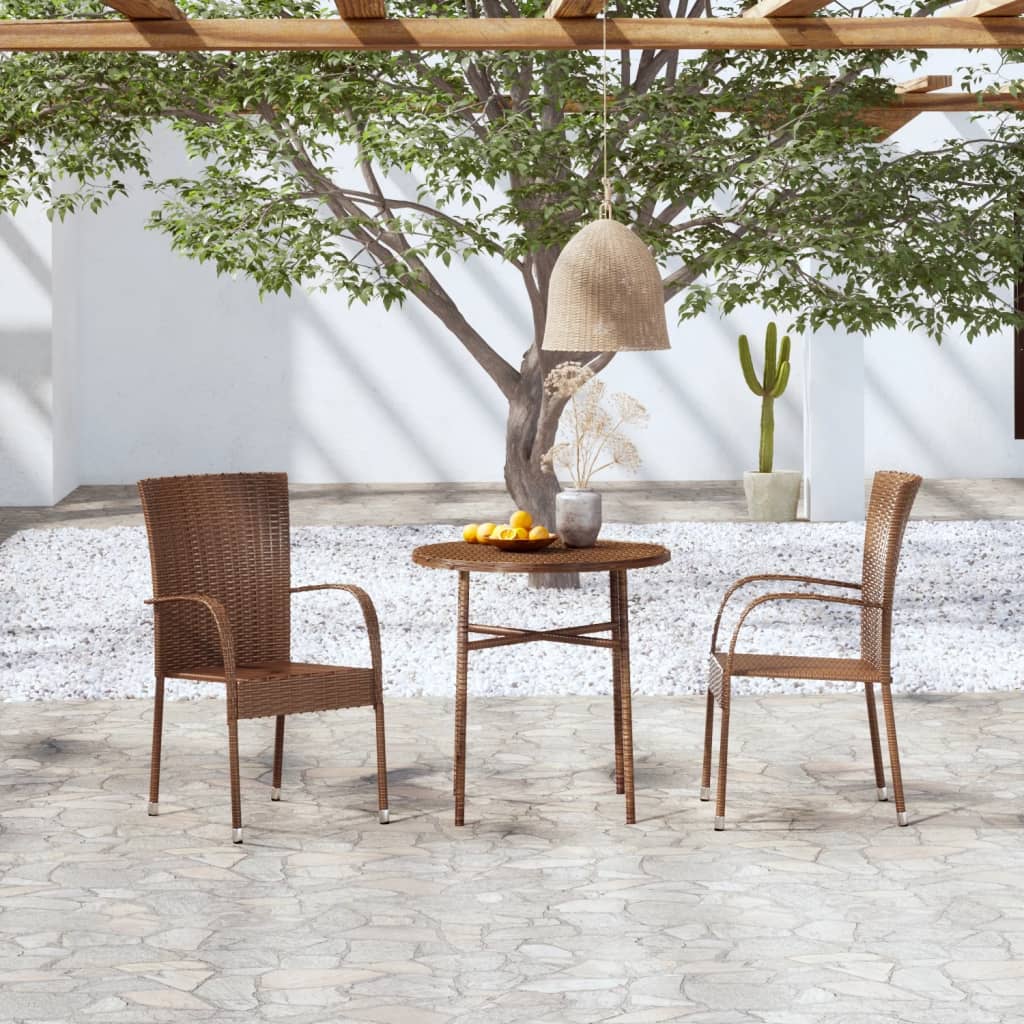 3-delige Tuinset poly rattan bruin is nu te koop bij PeponiXL, paradijselijk wonen!