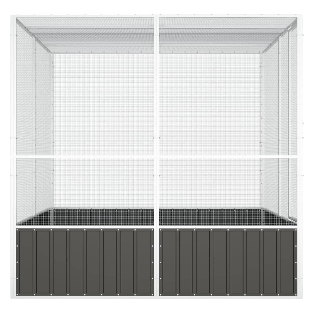 Vogelkooi 213,5x217,5x211,5 cm gegalvaniseerd staal antraciet is nu te koop bij PeponiXL, paradijselijk wonen!