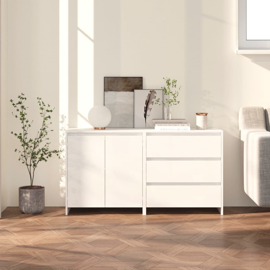 2 st Dressoirs bewerkt hout wit is nu te koop bij PeponiXL, paradijselijk wonen!
