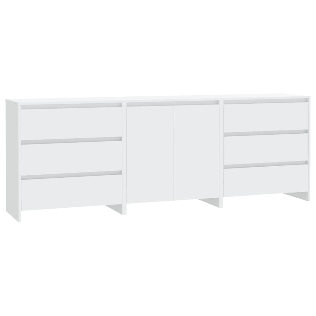 3 st Dressoirs bewerkt hout wit is nu te koop bij PeponiXL, paradijselijk wonen!