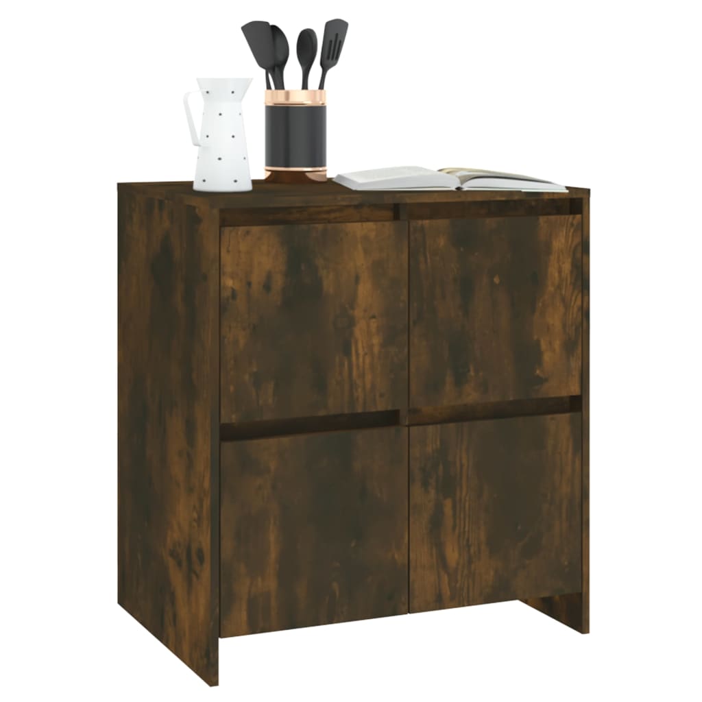 Dressoirs 2 st 70x41x75 cm bewerkt hout gerookt eikenkleurig is nu te koop bij PeponiXL, paradijselijk wonen!
