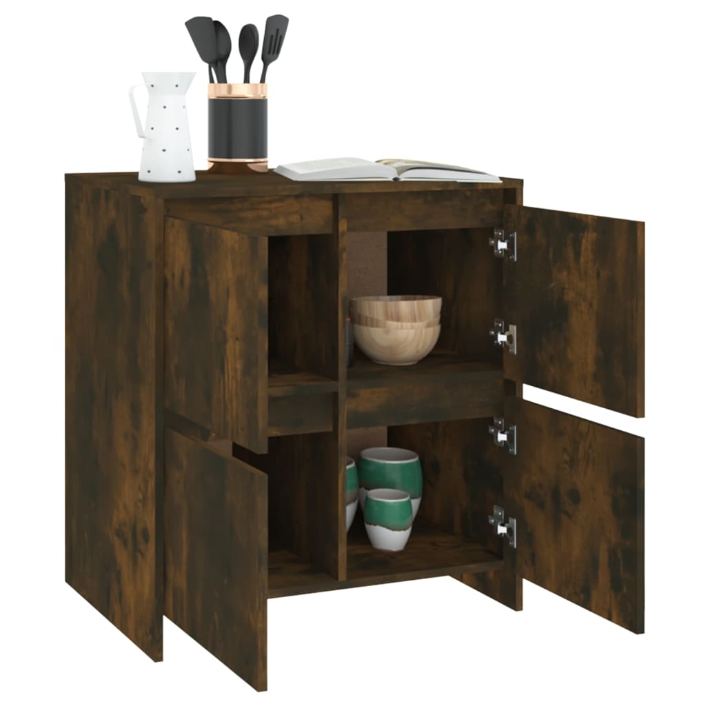 Dressoirs 2 st 70x41x75 cm bewerkt hout gerookt eikenkleurig is nu te koop bij PeponiXL, paradijselijk wonen!