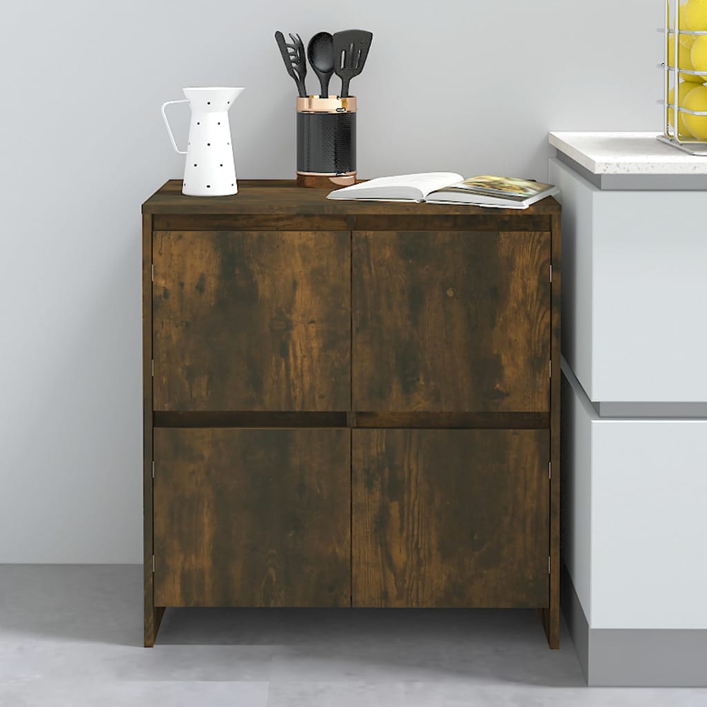 Dressoirs 2 st 70x41x75 cm bewerkt hout gerookt eikenkleurig is nu te koop bij PeponiXL, paradijselijk wonen!