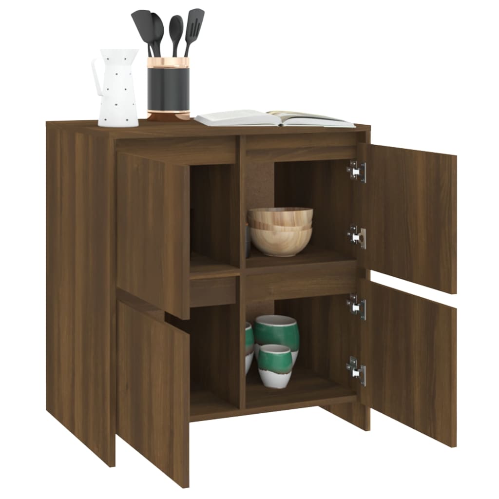 Dressoirs 2 st 70x41x75 cm bewerkt hout bruin eikenkleur is nu te koop bij PeponiXL, paradijselijk wonen!