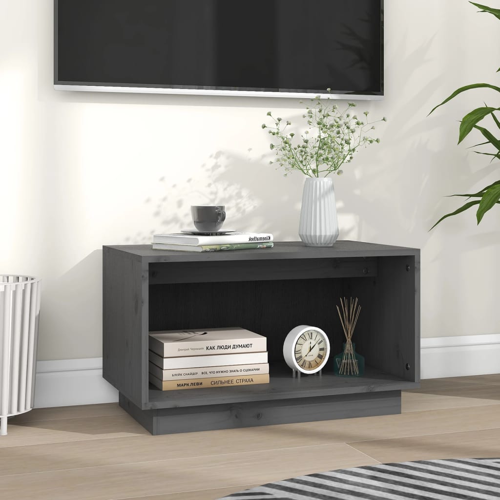 Tv-meubel 60x35x35 cm massief grenenhout grijs is nu te koop bij PeponiXL, paradijselijk wonen!