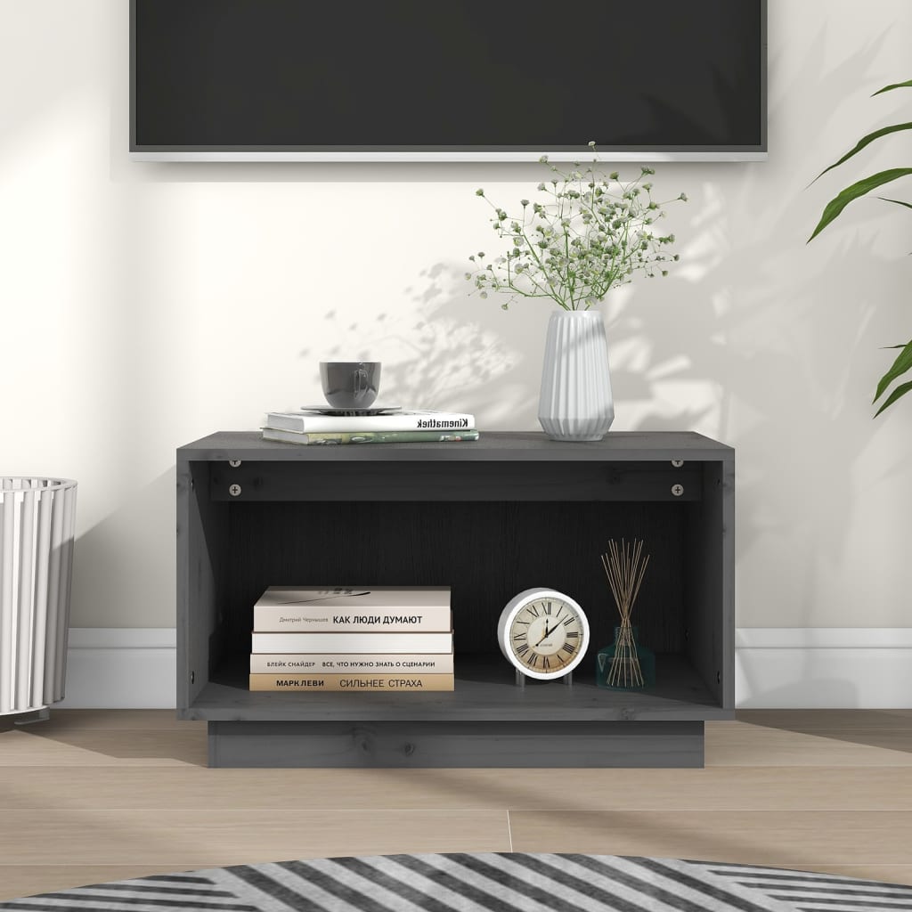 Tv-meubel 60x35x35 cm massief grenenhout grijs is nu te koop bij PeponiXL, paradijselijk wonen!